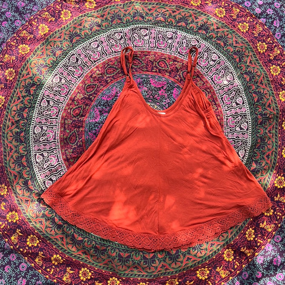 Rust orange adjustable tank top